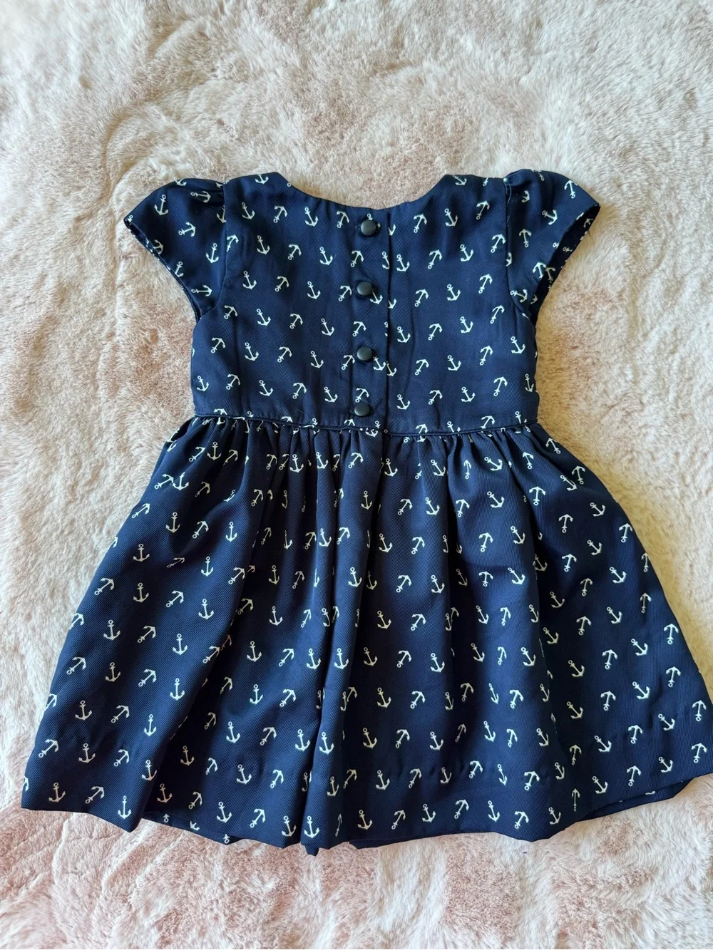 Ralph Lauren Navy Anchor Dress Baby Girl Size 9 Months